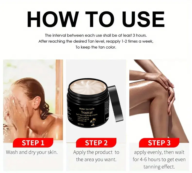 لوشن الجسم الاستوائي ذاتي التجفيف، امتصاص سريع، لا يسبب الحساسية، خالي من الشمس على مدار 24 ساعة، مثالي للهدايا، تعزيز لون البشرة الطبيعي، كريم التجفيف الذاتي |     التصميم الاستوائي |     كريم هيبوالرجينيك