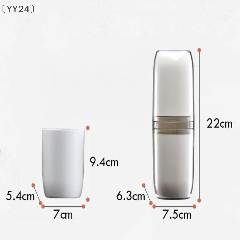 〔YY24〕4 szt. Kubek podróżny do przechowywania, przenośny kubek na szczoteczkę do zębów, domowy cylinder do przechowywania szczoteczek do zębów, zestaw podróżny do mycia w domu