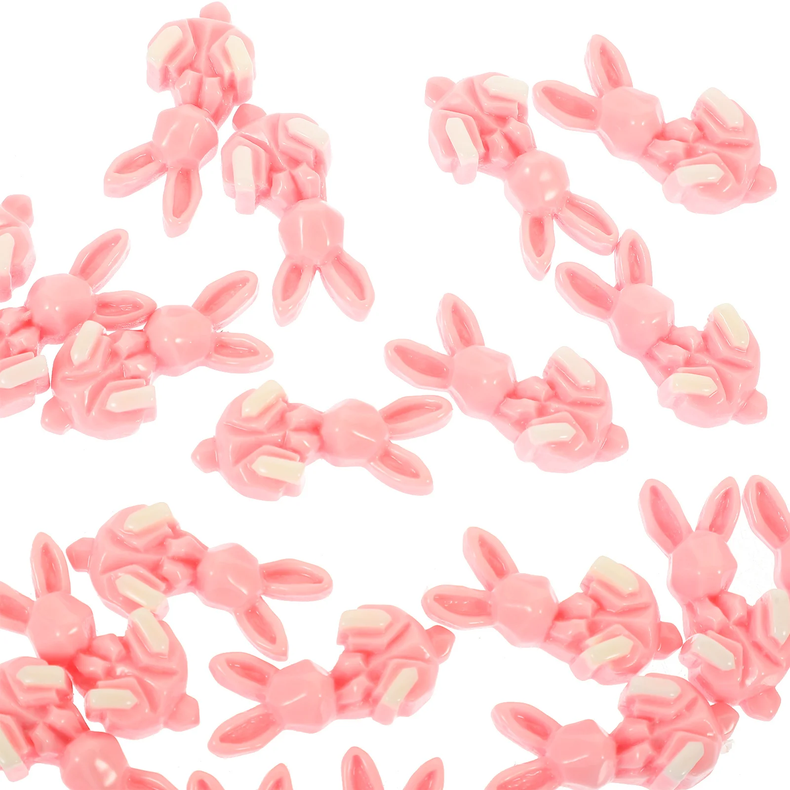

20Pcs Resin Rabbit Flatback Charms Hair Accessory Craft Material Pink Bunny DIY Jewelry Making Decor for Phone Case Pencil Case