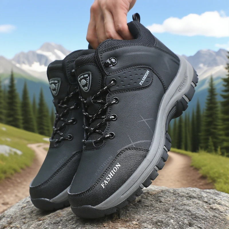 Men's Waterproof Hiking Shoes Comfortable Durable Spring Autumn Camping Hiking Shoes Outdoor Travel Fishing Anti Slip Work Shoes