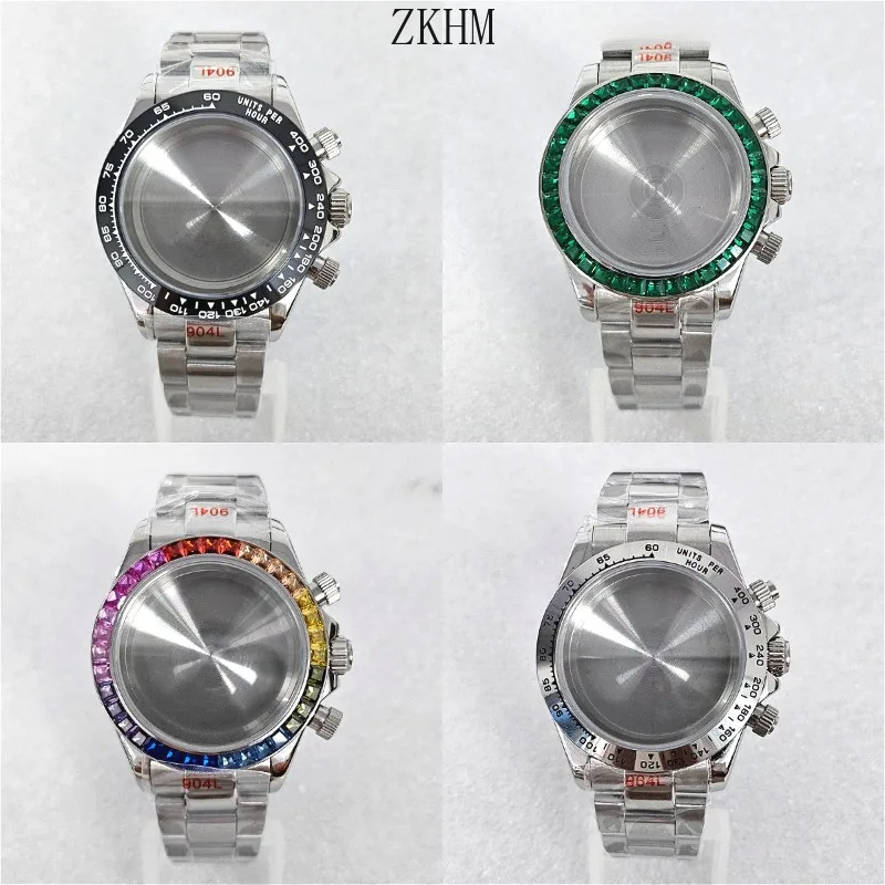 39MM case sapphire crystal  Panda dial Suitable for VK63 quartz movement VK63 watch accessories DIY