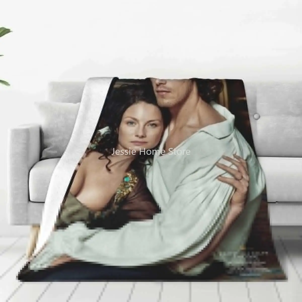 

Outlander Tv Show Claire Jamie Blankets Flannel Summer Portable Lightweight Throw Blanket for Home Car Bedding Throws