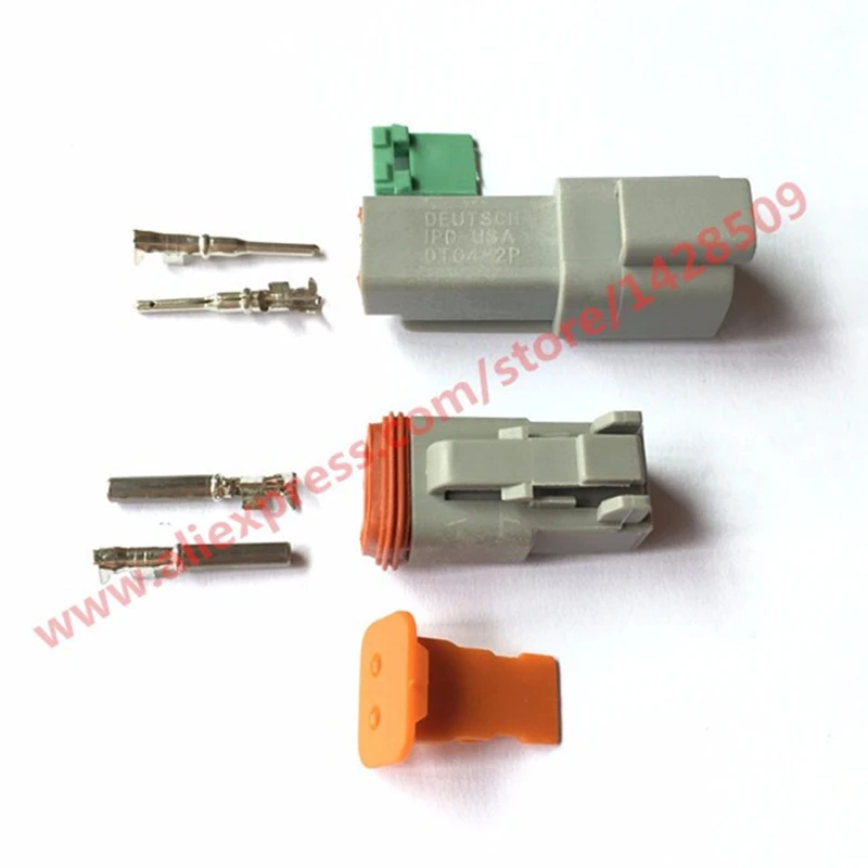 1 Pcs 2 Pin Female Male Waterproof Electrical Wire Plug DT06-2S DT04-2P Socket Deutsch Enhanced Seal Shrink Boot Connector