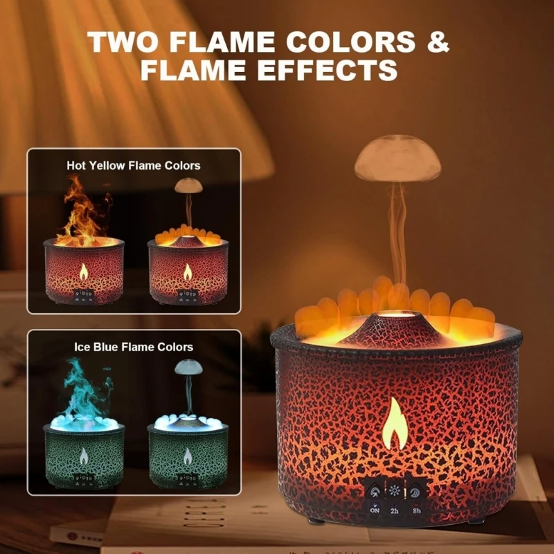 Máy làm ẩm núi lửa 27RB 360ml Hoạt động yên tĩnh hoạt động không khí làm ẩm ABS