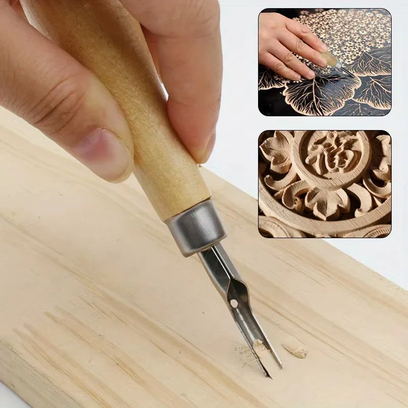 1 Set Printmaking Carving Tools Set with 5 Blade DIY Lino Block Cutting Stamp Carving Tool Accessories Art Sculpture Supplies