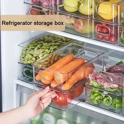 Transparent Refrigerator Home Kitchen Tool Storage Box Hand-Held Vegetable Fruit Organizer Fridge Clear Container For Food Drink