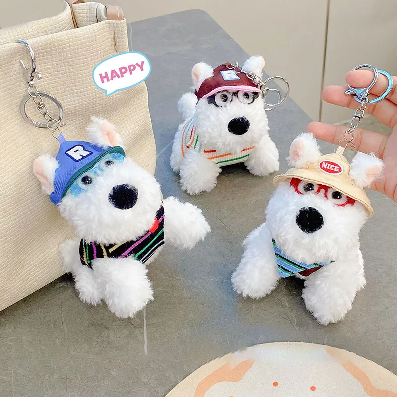 

Cute West Highland White Terrier Plush Keychain Dog Doll Bag Pendant Stuffed Animal Key Ring Gift for Girls Family Kawaii