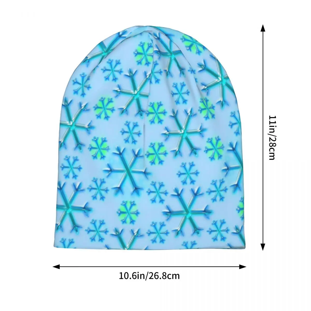 Snowflake Print Beanie Hats Blue and White Bonnet Hats Unisex Adult Cute Outdoor Skullies Beanies Autumn Winter Warm Caps