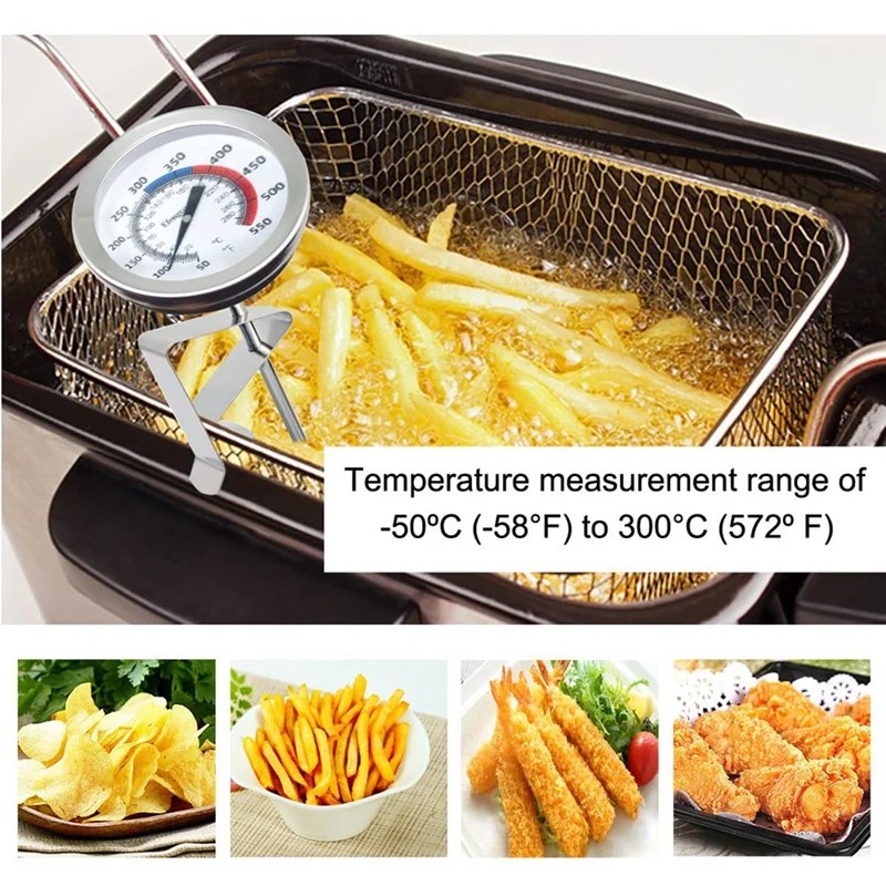 Candy Oil Thermometer Deep Fry Thermometer Set Kit For Fring, With Pot Clip,12Inch Probe - For Tall Pots,Beef,Lamb, Meat Cooking