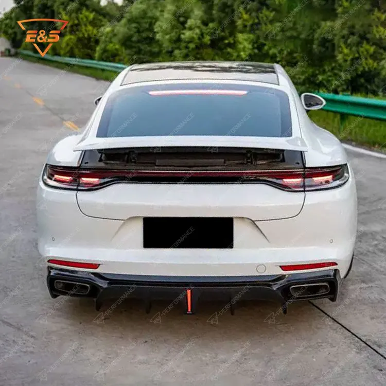 High Quality Rear Diffuser for Porsche Panamera 971.2 Upgrade to Carbon Fiber Style Rear Diffuser