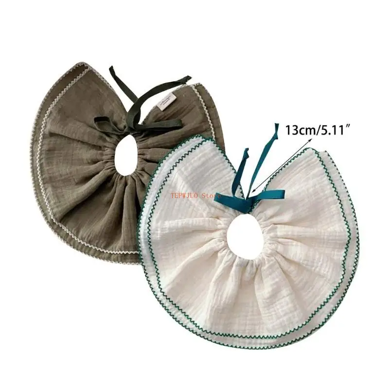 U50F الرضع الترويل مريلة الدانتيل زهرة ملابس التجشؤ للطفل 0-12 متر تنفس منشفة لعاب الأطفال الكرتون طباعة الطفل المرايل لحديثي #6