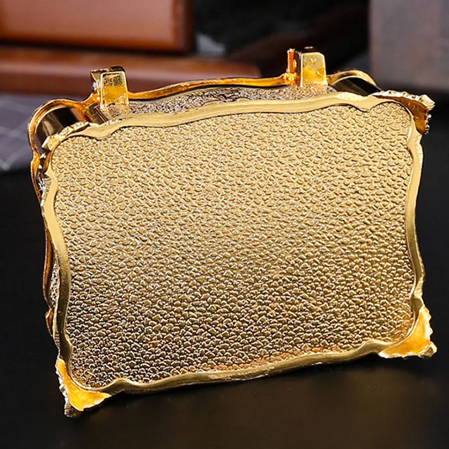 Vintage Gold Trinket Organizer Box Keepsake Storage Box for Ring Earrings Necklaces Gift for Girls Women