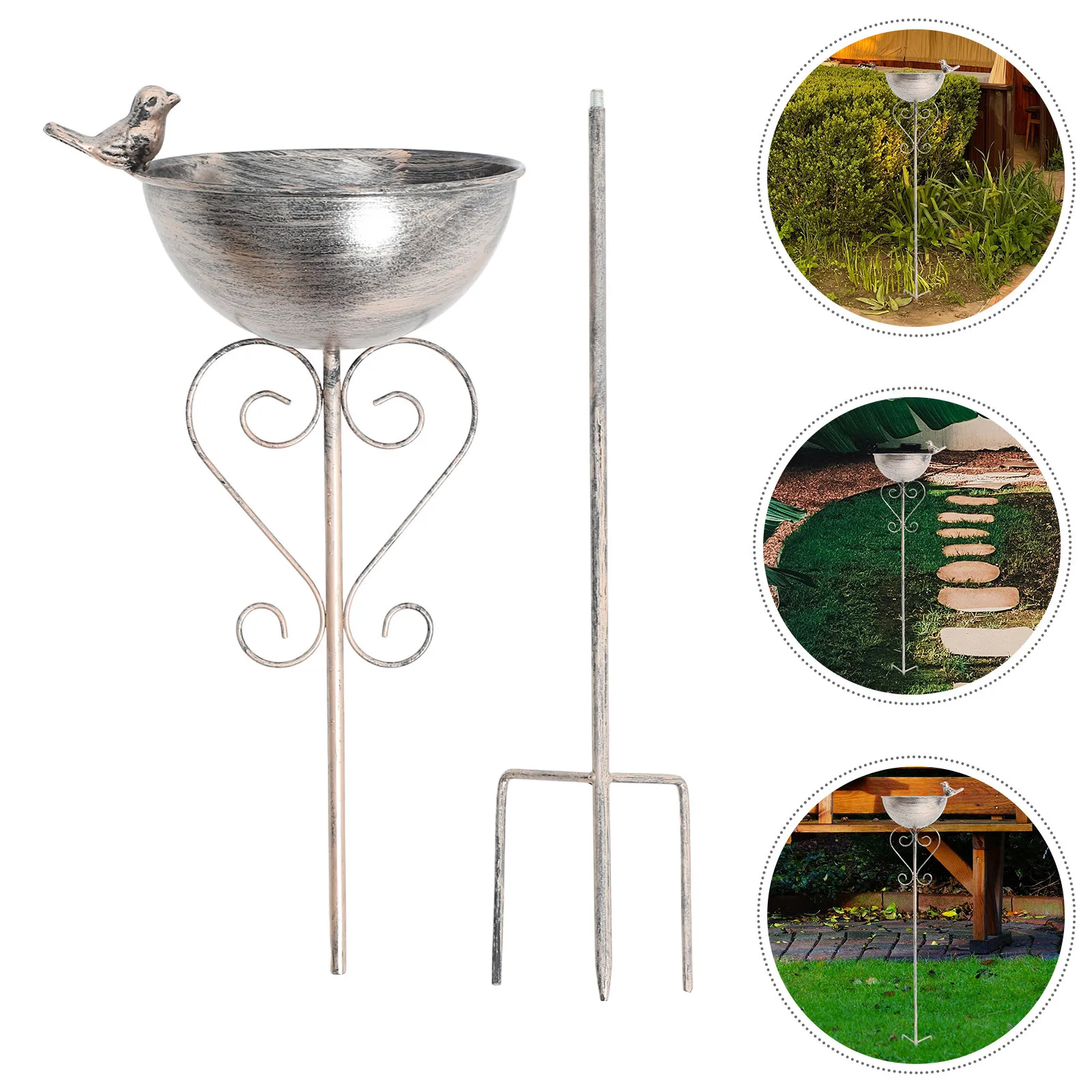 

Отдельно стоящая железная ванна для птиц, винтажная литая кормушка, украшение для сада на открытом воздухе, поднос для кормления птиц, замена миски для воды