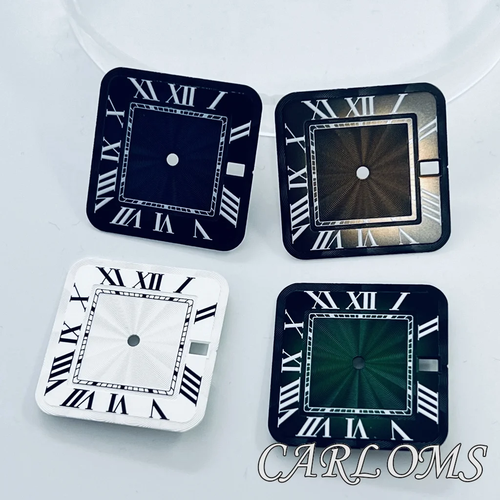 27mm NH35 Square Watch Dial Sun Pattern Watch Parts