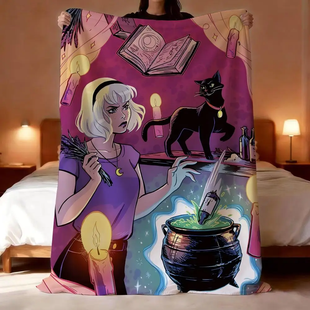 TV Series Chilling Adventures of Sabrina Throw Short Plush Throw Blanket Soft Skin-Friendly Multi-Scene Home Office