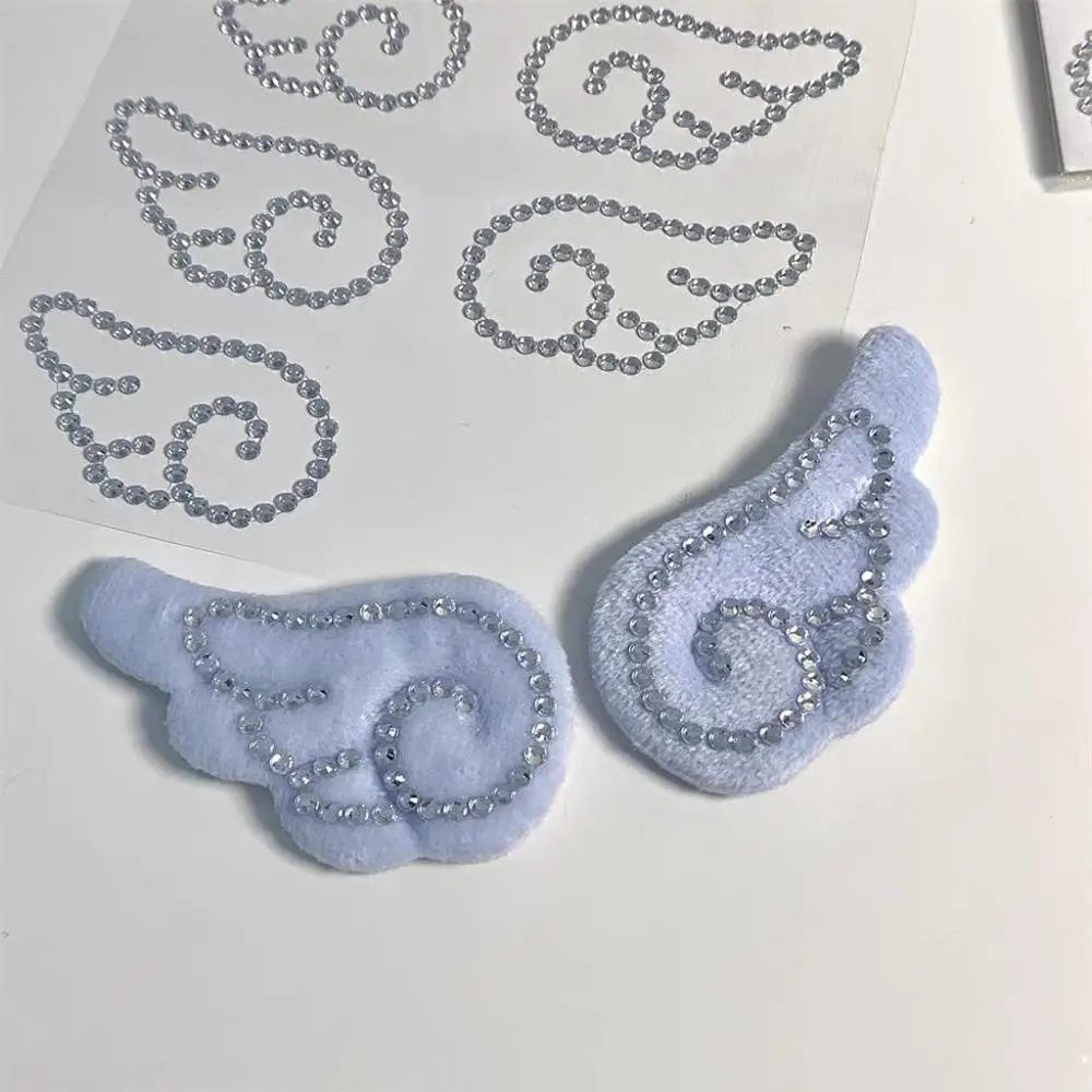 5pcs 3D Wings Shaped Pearls Crystal Stickers Sparkly Rhinestone Stationery Stickers Self Adhesive Sticker Scrapbooking Supplies