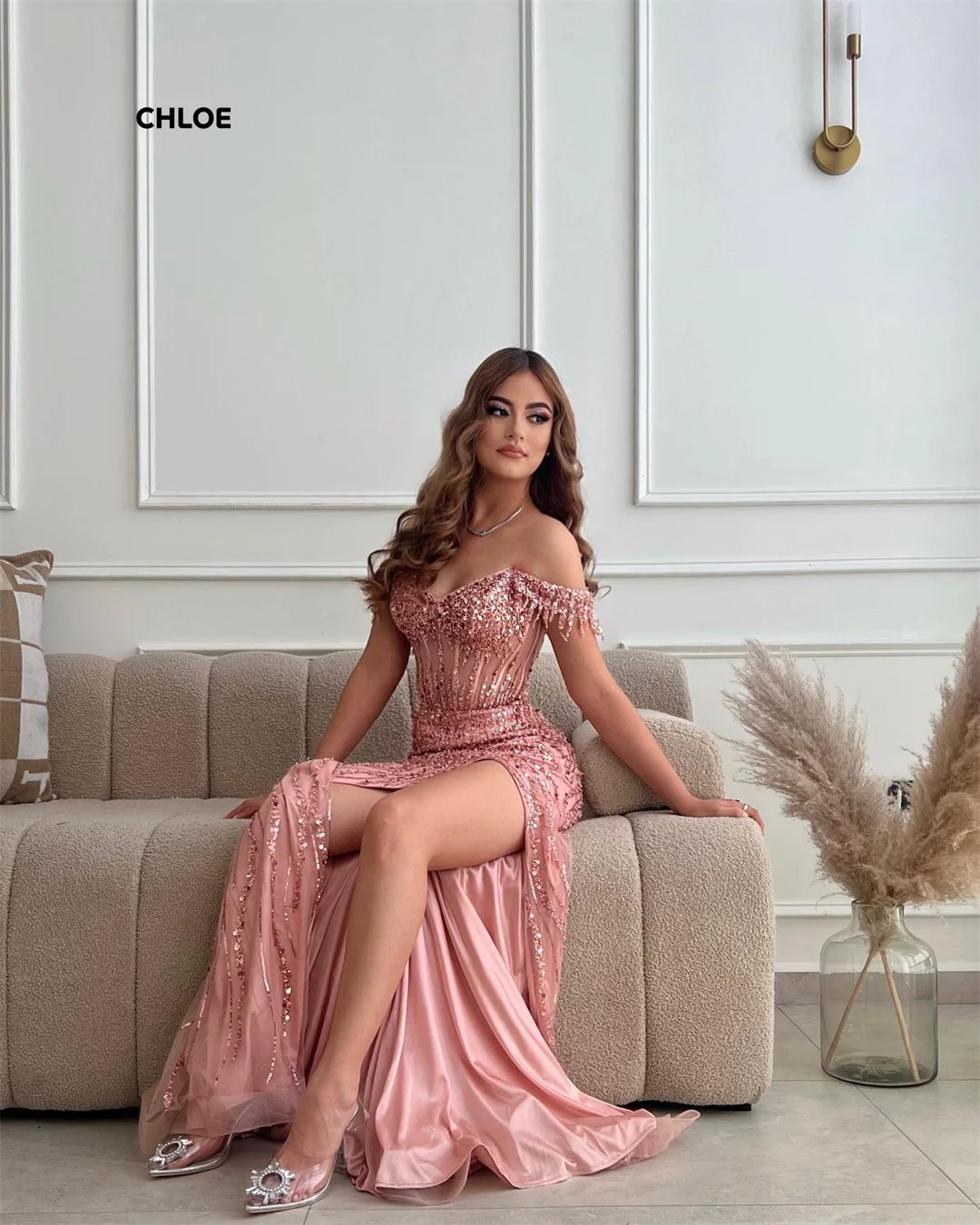 

Custom Made Robe Soiree Off-shoulder Evening Dresses Woman Elegant Party Dresses for Women Luxury Women Evening Dress Line A