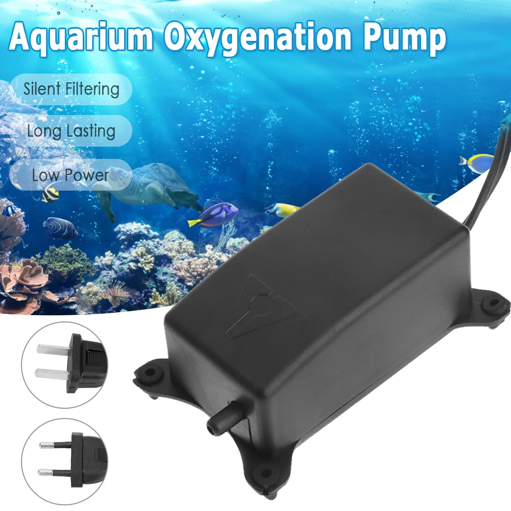 Aquarium Oxygen Air Pump Increasing Oxygenator For Fish Tank Ultra Silent Air Compressor Aerator Portable Fish Tank Accessories