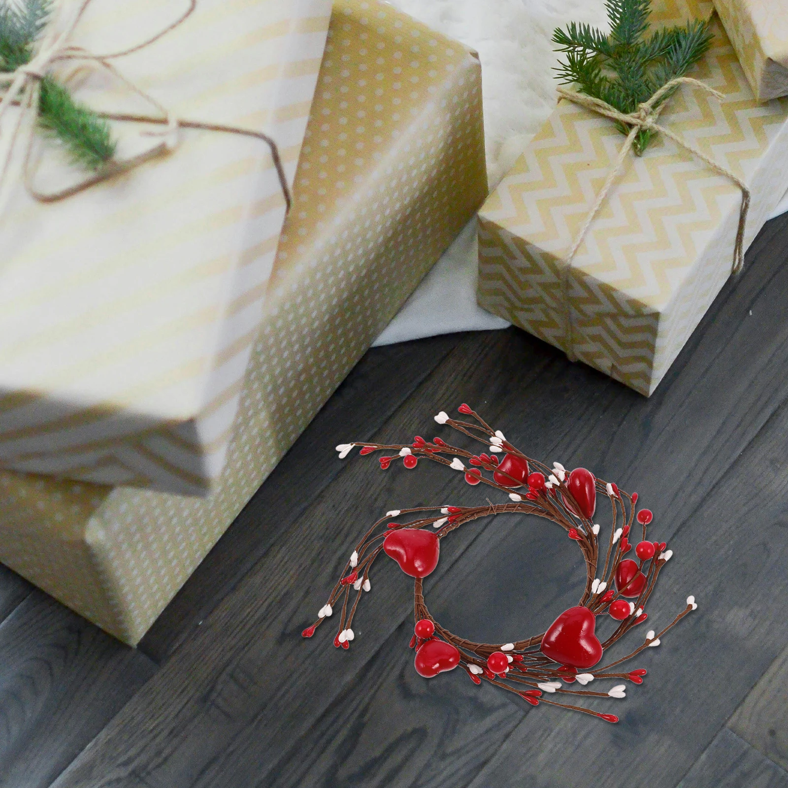 

2pcs Shaped Rings Valentine Day For Candlestick Romantic Mother'S Day Decoration Heart Ring Wedding Centerpieces