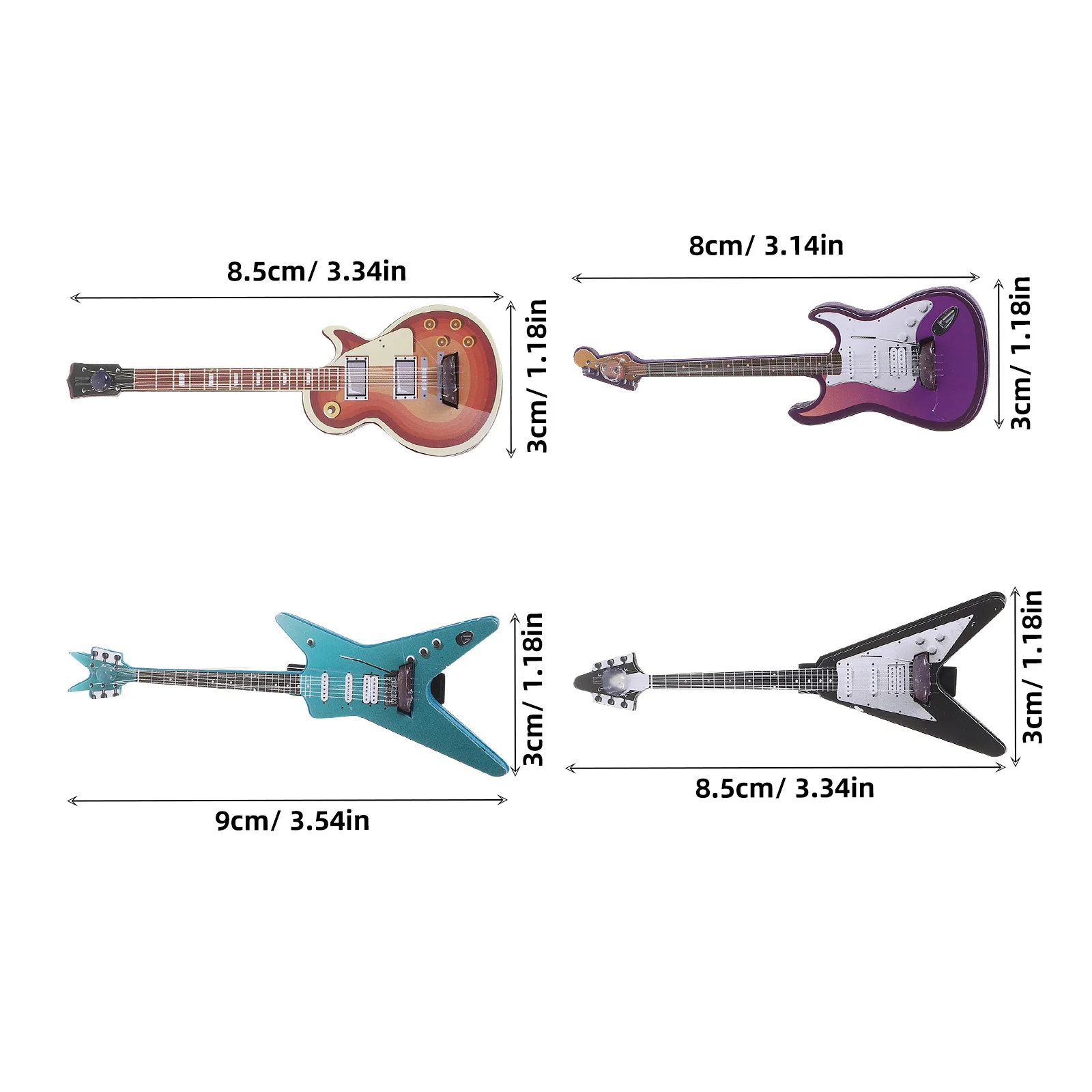 4 Stück Musik-Haarspangen aus Metall, Gitarren-Haarnadeln, Punk-Stil, Haarschmuck für Konzerte, Festivals, täglicher Gebrauch, Neuheit-Haarnadeln