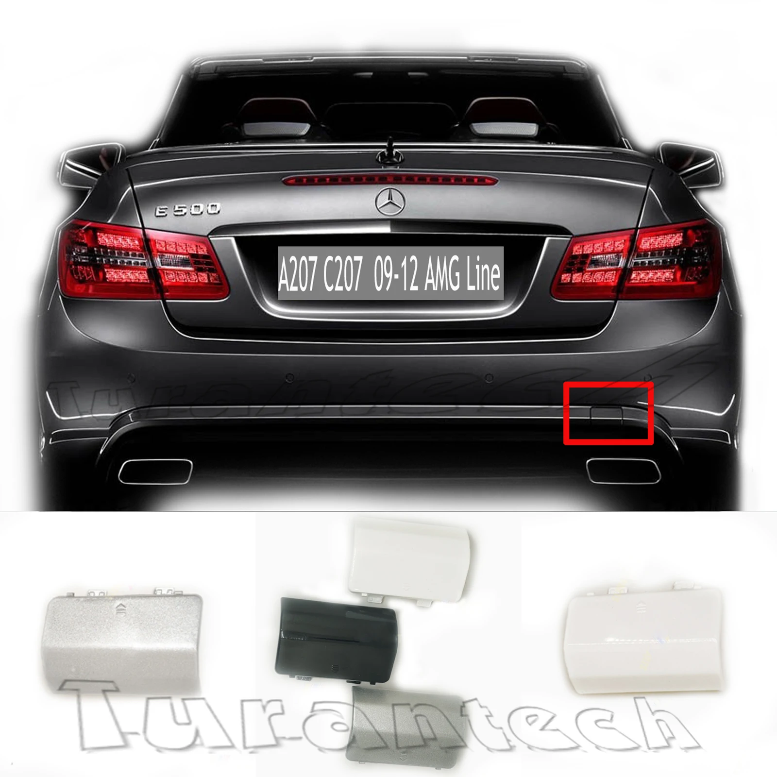 Tampa Traseira de Reboque Compatível com Mercedes E A207 Cabriolet C207 Coupe 09-13 com versão Sport PKG