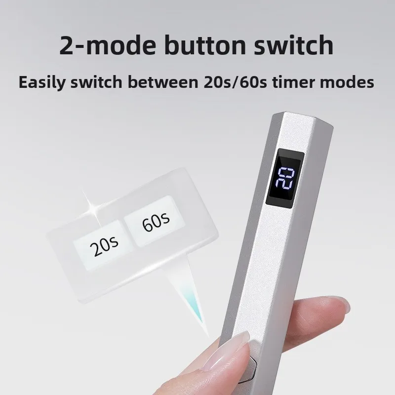 携帯型ハンドヘルドネイルフォトセラピーランプ速乾性ベーキングランプ小型収納タイプ（パープル、ブルー、シルバー、ブラック）ネイルケア用