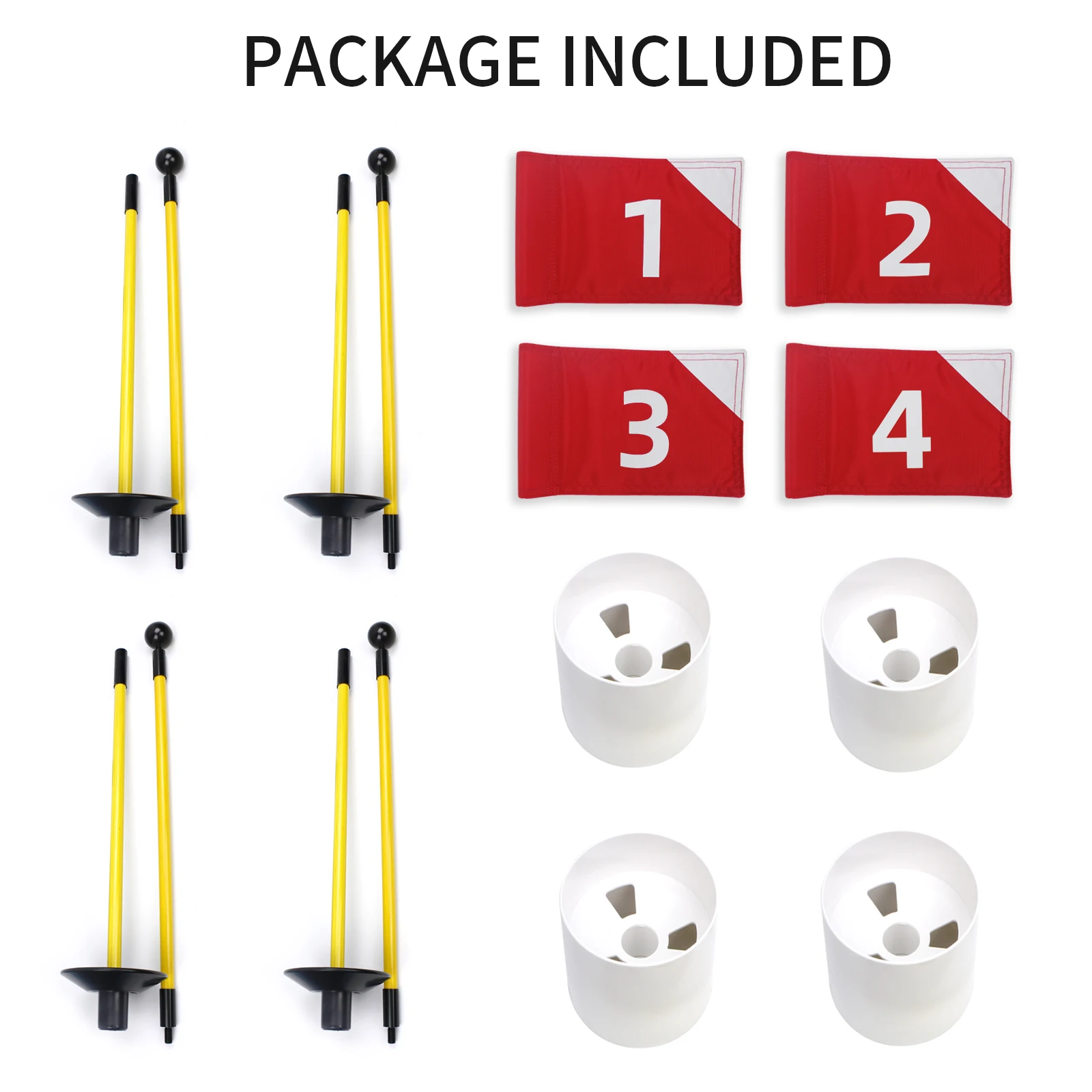 Golf Flagstick Min Portable Golf Hole Cup and Flag Stick of Fiberglass Putting Green Flag for Yard Great Gifts for Man/Woman
