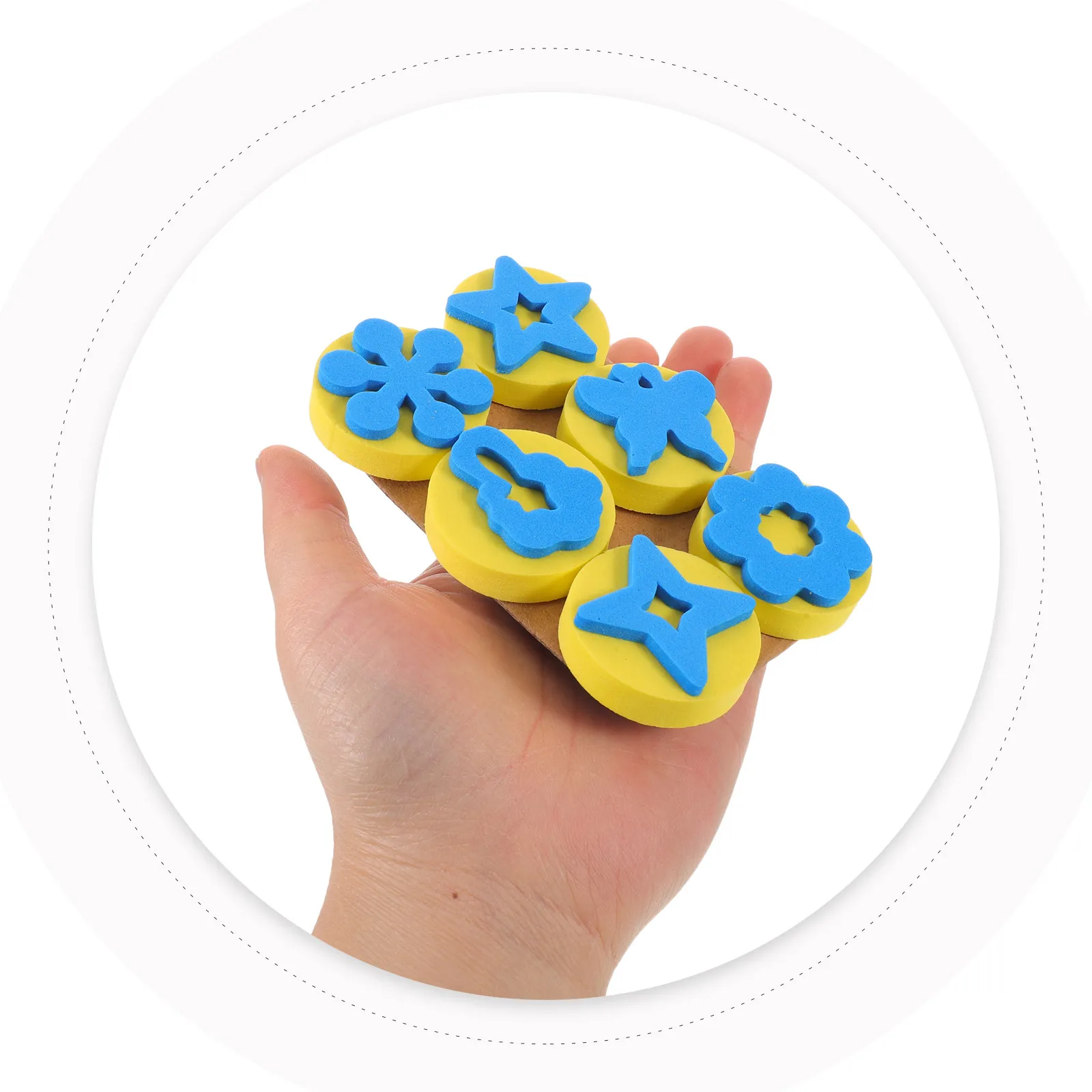 

1Set Flower Sponge Stamps for Kids Sponge Painting Stamper Set Fine Pore Surface No Drip Smudge Safe Smooth Edges for Card