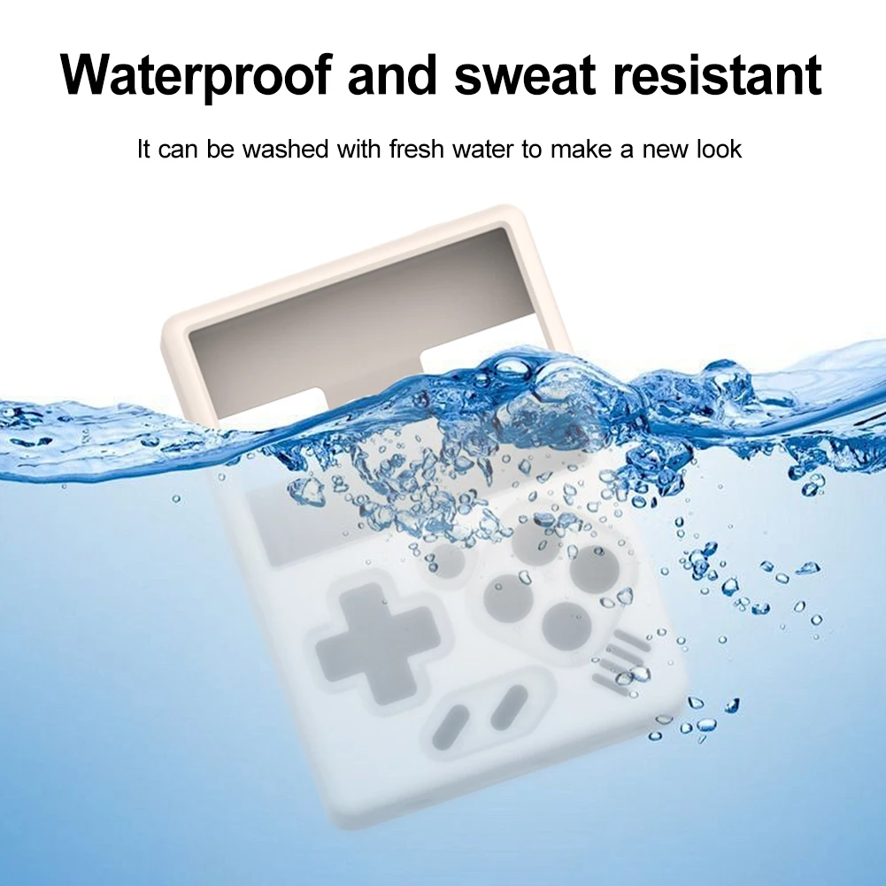 حافظة واقية من السيليكون المقاوم للصدمات مع غطاء حماية من الجلد الناعم لملحقات ألعاب MIYOO Mini V4