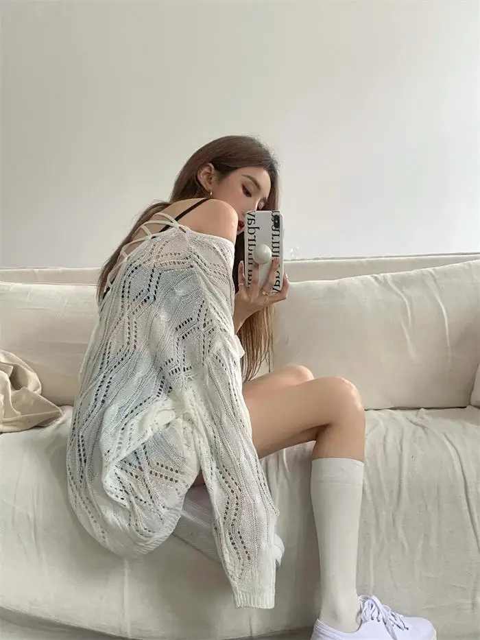 Outono inverno elegante renda com decote em v malhas pulôveres com decote em v pulôveres o pescoço y2k roupas moda camisola sexy chique senhora topos