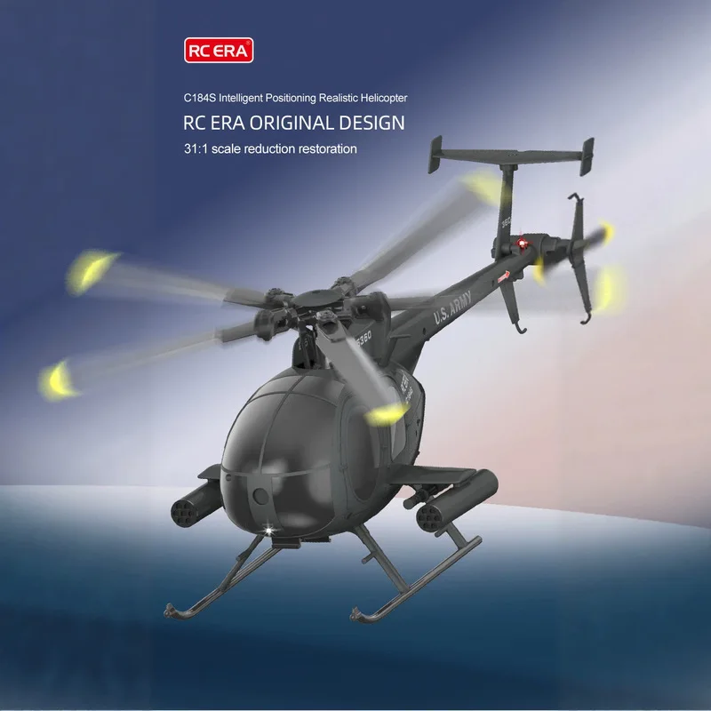 Rc Era C184S Rc Helicopter 6Ch Brushless Md500 Simulation Military Aircraft Drop Resistant Stunt Hobby Model For Adult