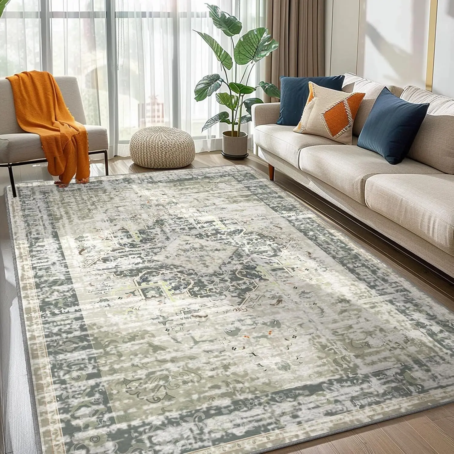 VIKAMA printed crystal velvet home carpet Living room coffee table Room Dirt resistant and easy to care for large area carpet