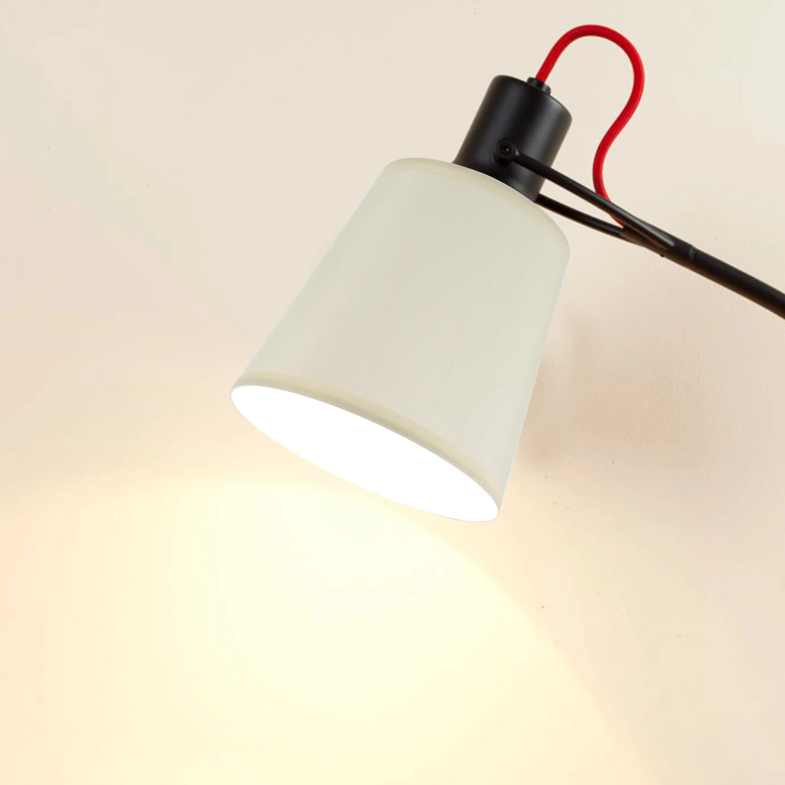 

2PCS Fabric Lampshade Cover Clip on Bulb White Cloth Light Shade for Bedroom Table Floor Lamp Decorative Office Home