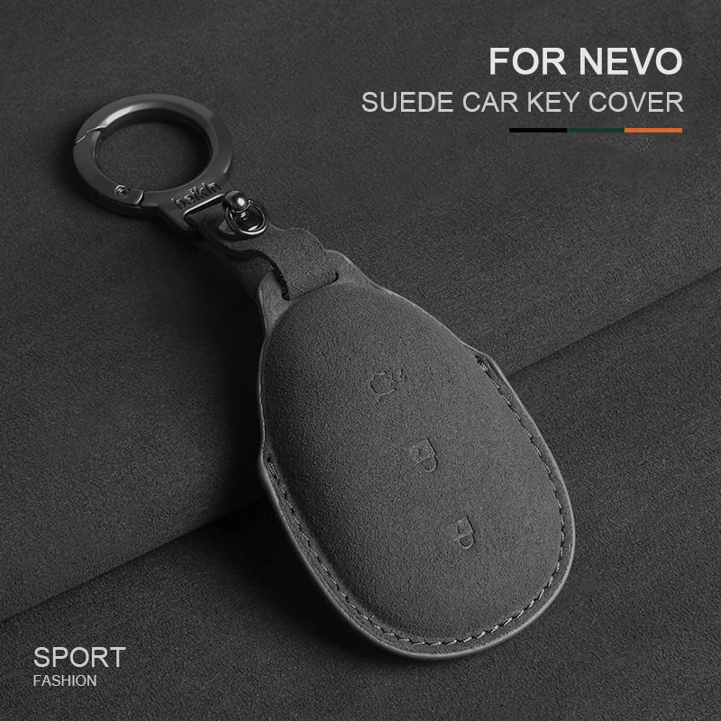 

Suede Car Remote Smart Key Case Cover For Changan Qiyuan NEVO A07 A05 Q07 Q05 Car Key Protective Shell Fob Kinchain Accessories