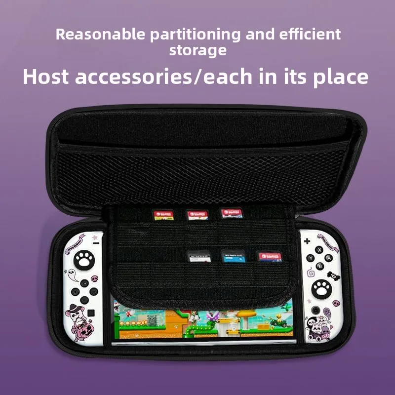 Cartoon Gothic Ghost Bear Storage Case For Switch OLED Lite Universal Shockproof Portable Protective Carry Bag Game Accessories