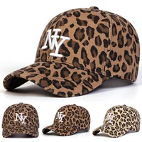 Unisex NY Letter Embroidery Leopard Print Baseball Caps Spring Autumn Outdoor Adjustable Casual Hats Sunscreen Hat Sports Cap - Image 2