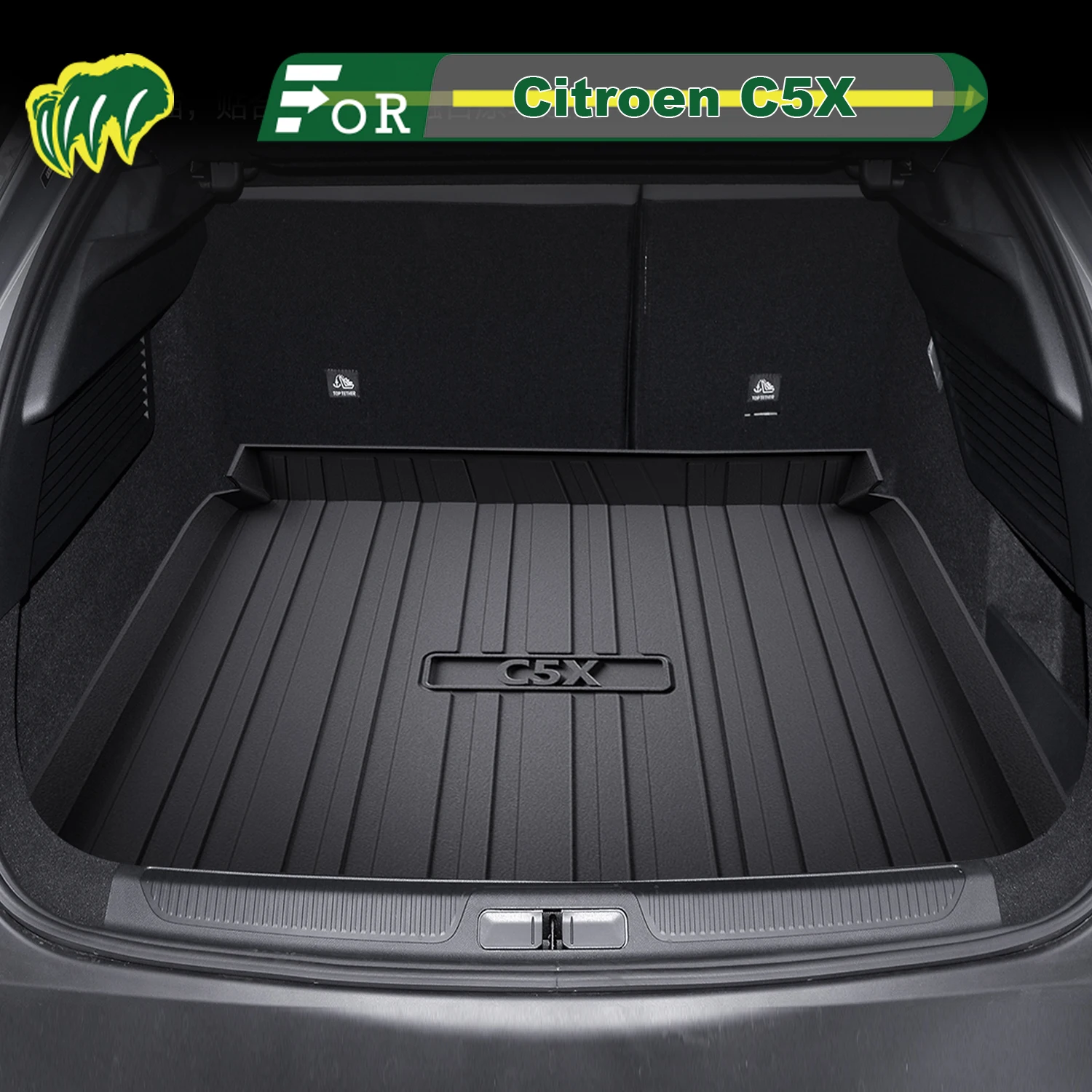 

Для Citroen C5X 2021-2025 TPE индивидуальный коврик для багажника автомобиля всесезонный коврик для багажника 3D-образный коврик для багажника Защитный коврик для заднего багажника