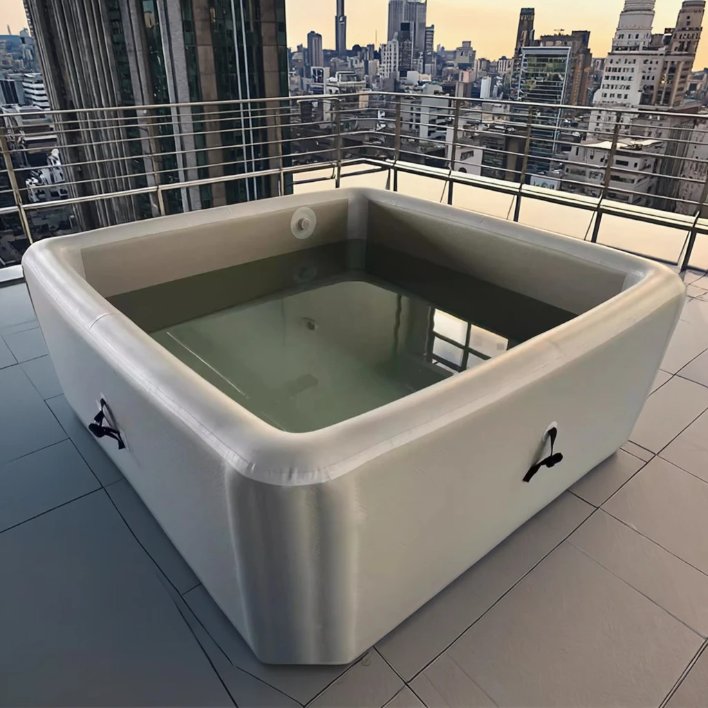 Maßgefertigter Sommer-Aufstellpool für Draußen, Tragbarer Drop-Stitch PVC-Wasserpool, Aufblasbarer Spa-Swimmingpool für die Familie