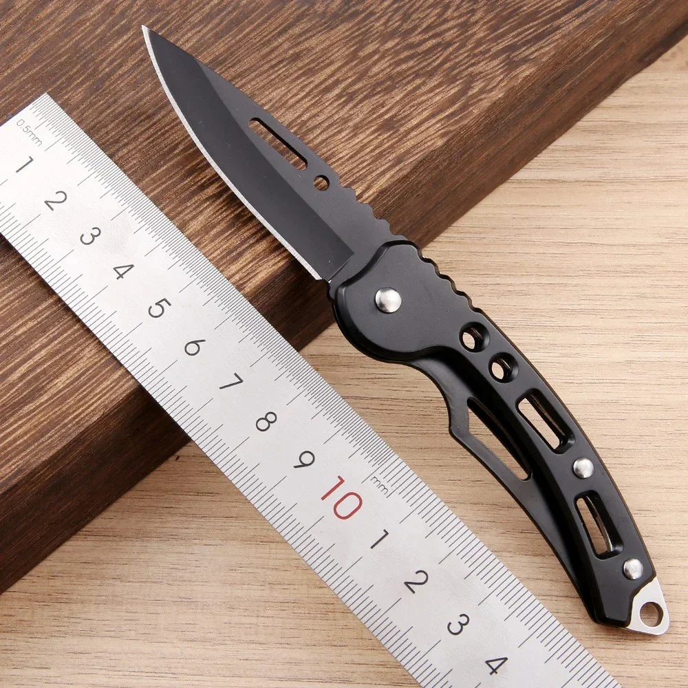 New Stainless Steel Keychain Folding Knife Outdoor Carrying Knife Mirror Sharp Pocket Knife Outdoor Tool