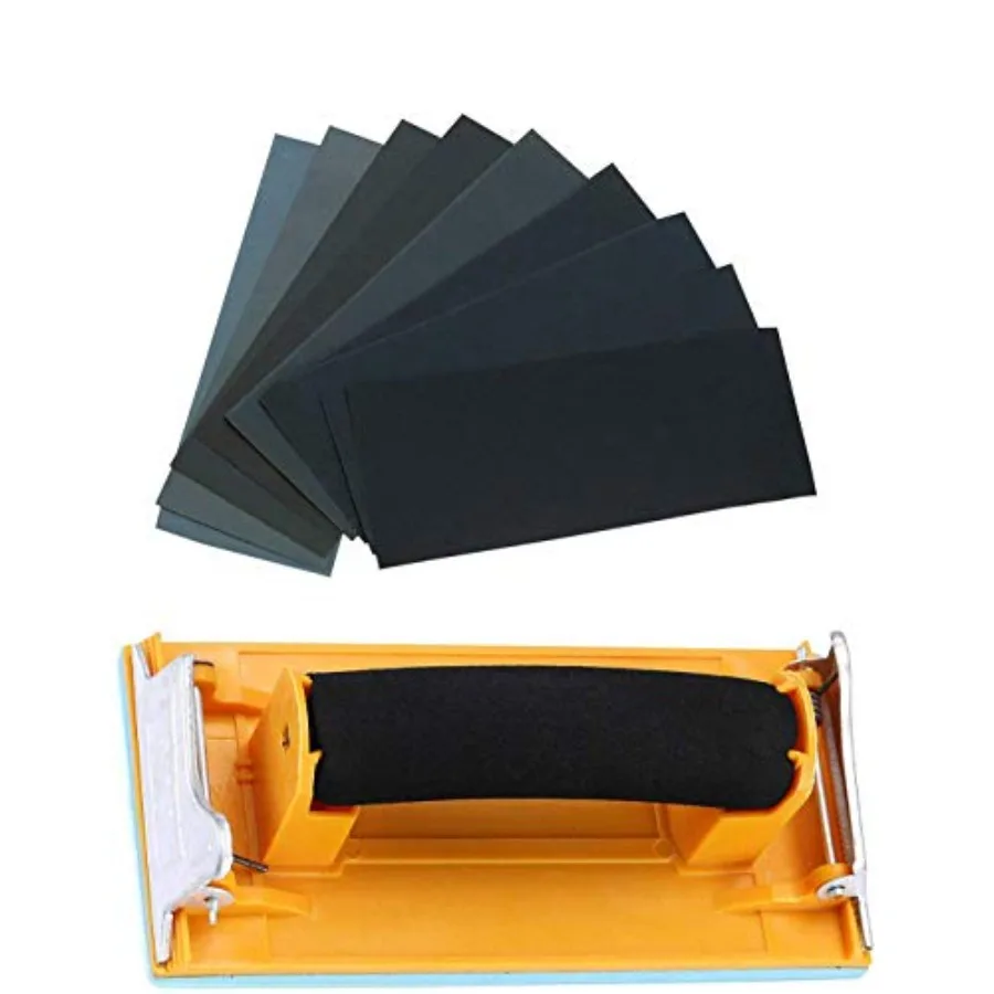 

Sandpaper Variety Pack 120 to 3000 Assorted Grits Sand Paper 24 Pack Sandpaper + 1 Hand Sander 9x3.6 Inch Sanding Sheets for Wo