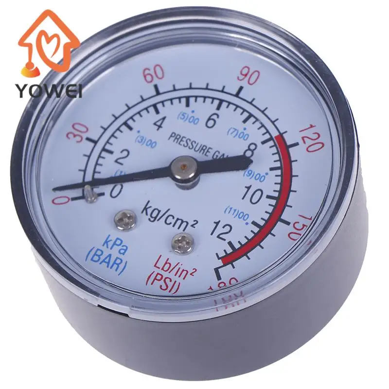 Bar Air Pressure Gauge 13mm 1/4 BSP Thread 0-180 PSI 0-12 Manometer Double Scale For Air Compressor