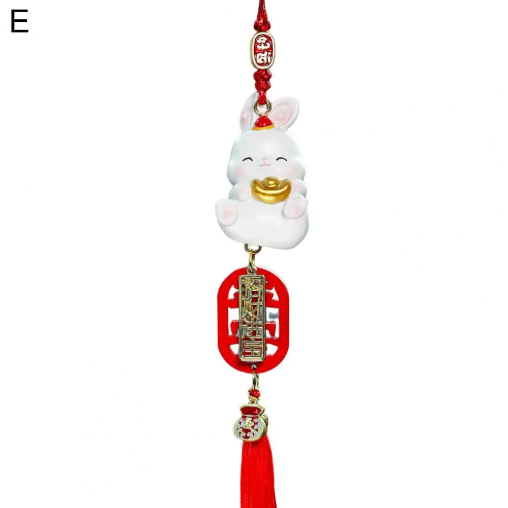 Car Hanging Ornament  Creative Chinese Style Different Postures  2023 Zodiac Rabbit Car Charm Hanging Pendant Vehicle Decor