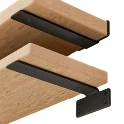 Floating Shelf Brackets Black Coated Metal Shelf Support Wall Mount Cast Iron Shelve L Brackets Heavy Duty Replacement Accessor