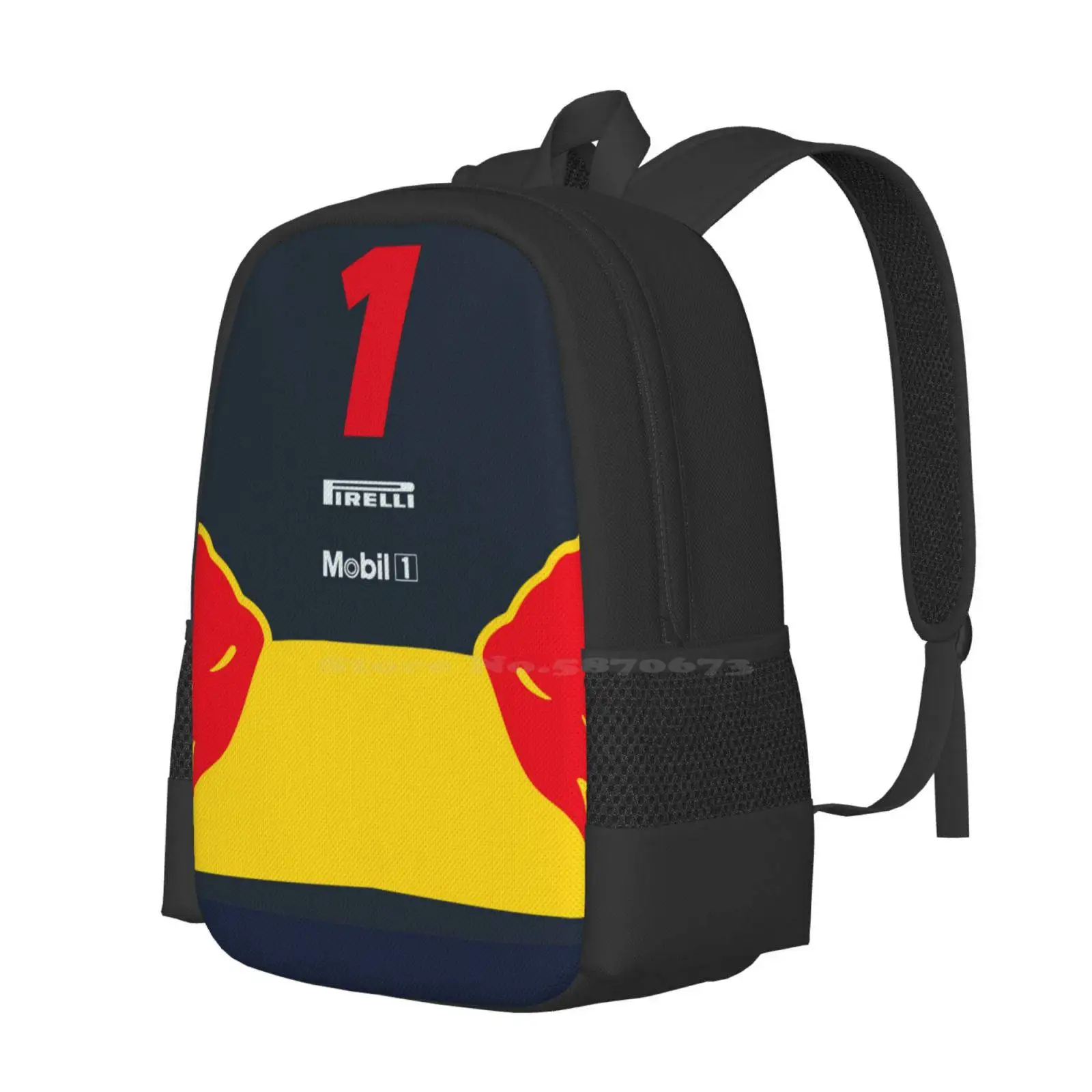 No 1 World 2021 Pattern Design Laptop Travel School Bags Monaco Grand Prix Sparks Aston Racing Max 33 33 Mad Max Nose Cone Race