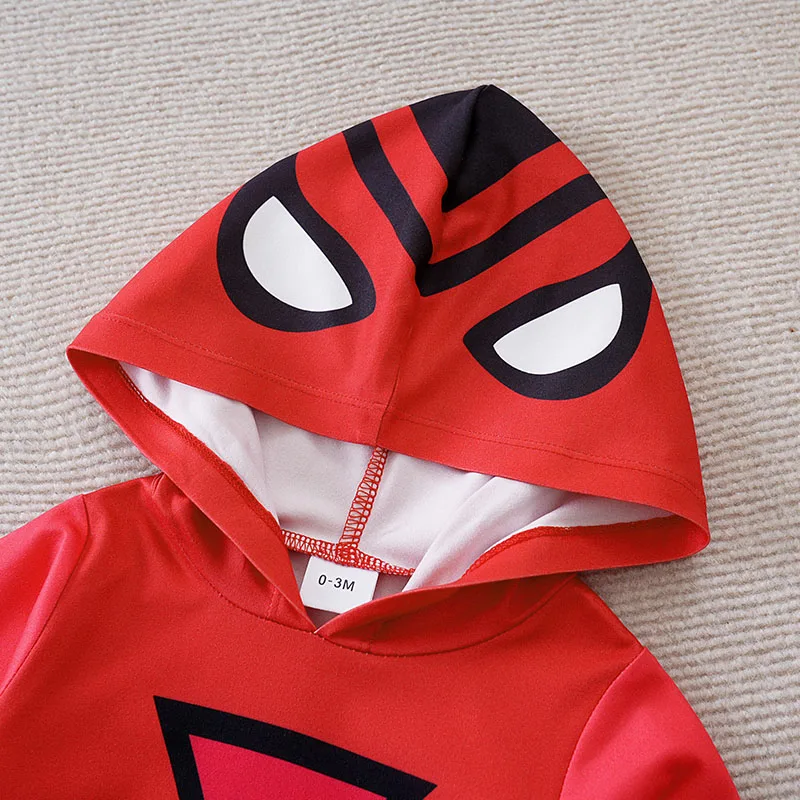 Baby Spring And Autumn Cute Cartoon Long Sleeve Winter Boy Hooded Spider Man Simple Fashion Game Suit Jumpsuit Baby Clothes