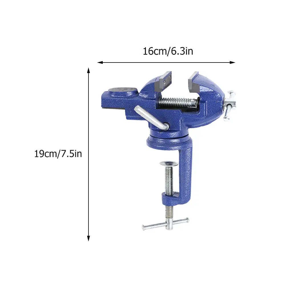 1Pcs Rotating Table Vise Premium Cast Iron Steel Bench Clamp Mini Portable 360 Degree Swivel Multi-Function Clamp-on Small