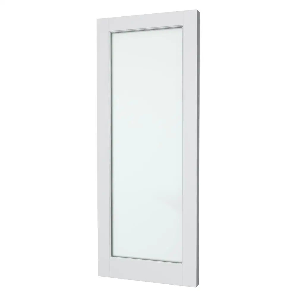 32x80 Tempered Frosted Glass Interior Door Slab Easy Install Without Hardware Required