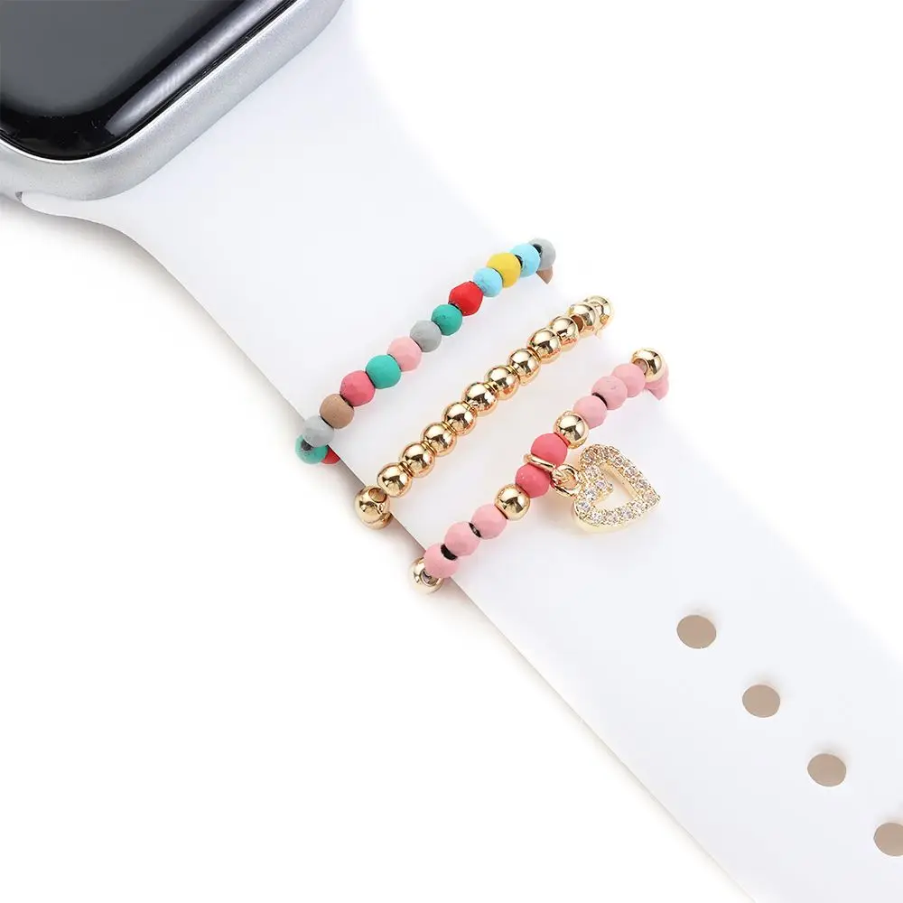 Mini Charm Colorful Beads Watch Band Ornament Strap Accessories Wristbelt Charms Decorative Ring For Apple Watch
