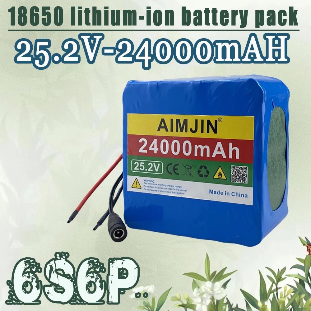 6s6p 24v 25.2v 12Ah battery 18650 lithium- ion battery portable backup power pcb + 24v (25.2v) 2a battery charger.