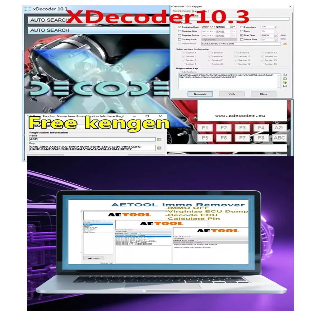 

Xdecoder 10,3 AETOOL IMMO REMOVER V1.3 AETOOL Immo Eeprom Off Software Virginize ECU Descarga Decodificación ECU Calcular PIN Vi